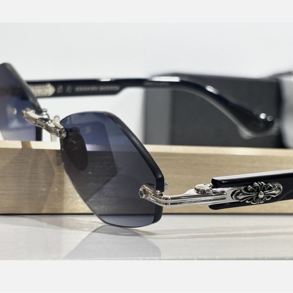 SOLD- CHROME HEARTS DEPP SUNGLASSES | BLACK FRAME| DEEP BLUE LENSES| SIZE 59 - Picture 6 of 10